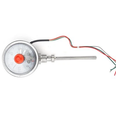 Bimetall hőmérő elektromos érintkezővel